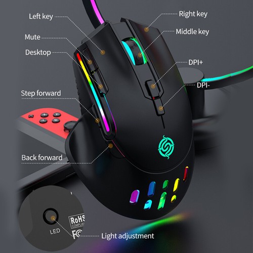 Computer Maus PC Kabellose Gaming Gamer RGB-Lichter 3200 DPI für Laptop, PC, Mac - Bild 4 von 13