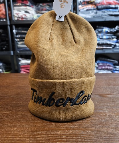 $45 TIMBERLAND ReBOTL EMBROIDERED SCRIPT LOGO CUFFED BEANIE DARK WHEAT ONESIZE - Picture 6 of 9