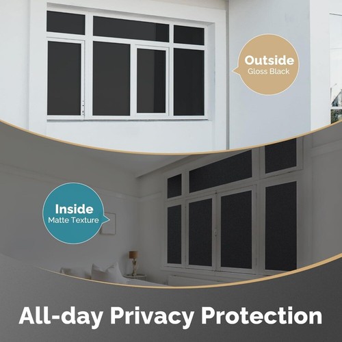 rabbitgoo Blackout Window Film Privacy Static Cling Home Glass Tint Stickers - Picture 3 of 9