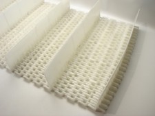 Cleated Straight Run Flush Grid Conveyor Belt 15"W X 2' White