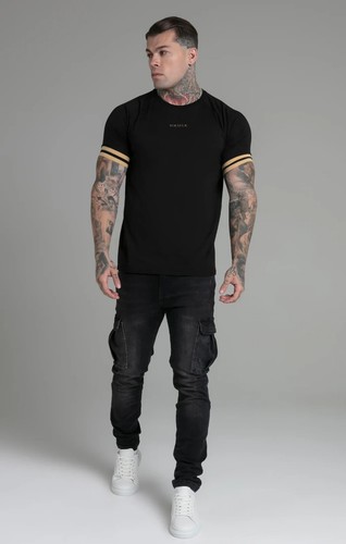 SikSilk Mens Black Tournament T-Shirt Small - Picture 4 of 5