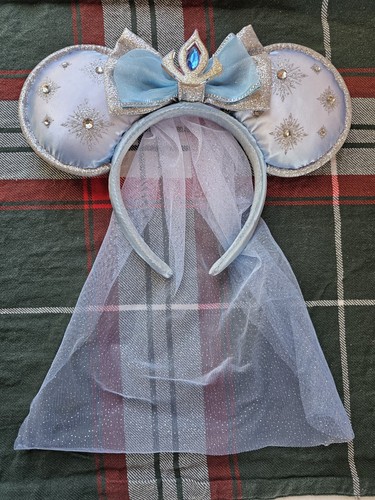 Disney Parks FROZEN ELSA Veil Minnie Mouse Ears Headband