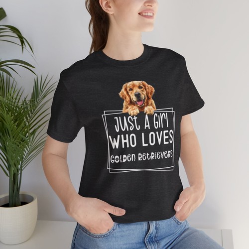 Golden Retriever Lover T Just A Girl Who Loves Dogs Pet Owner Gift Women's - Picture 44 of 49