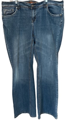 HYDRAULIC  Distressed Stretch Blue Denim Hi Rise Bootcut Jeans Size 22 (44x33) - Picture 1 of 11