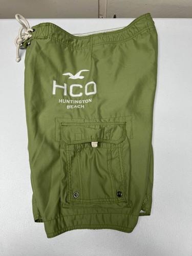 Y2K Hollister Mens Swimtrunks Boardshorts HCO Lime Green Drawstring Size SMALL S - Picture 13 of 17