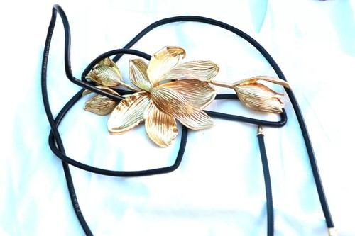 Zara New Flower Cord Woman One Size Golden 4548/056 - Zdjęcie 5 z 6