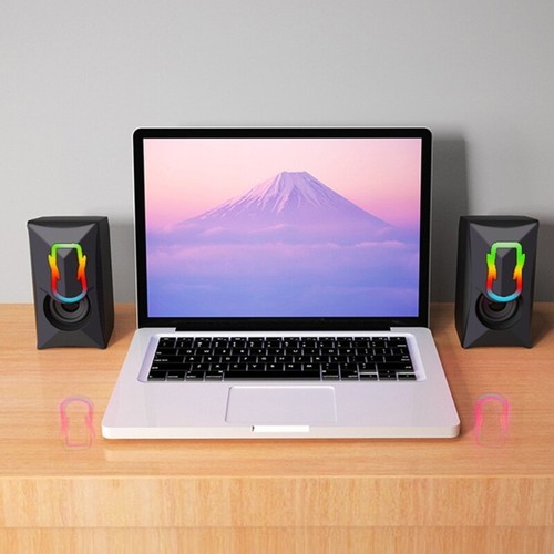 1 Pair Colorful RGB Light Speaker Desktop Speaker USB Corded Computer - Photo 7/8