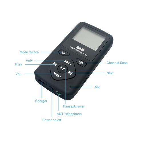 Pocket DAB/DAB+Digital Radio With Bluetooth and MP3 Player Earphone FM Redio Kit - Picture 7 of 12