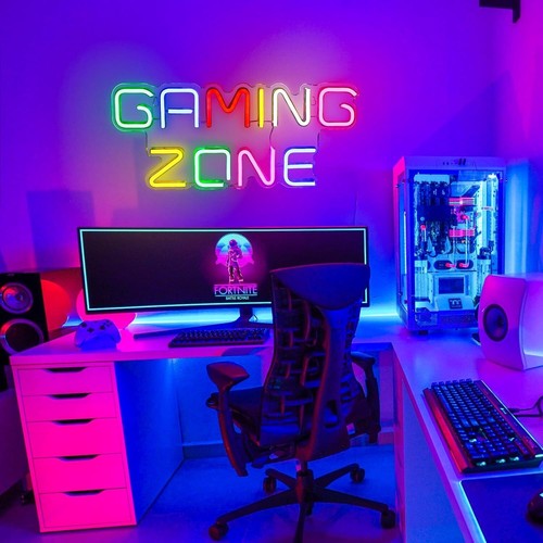 Neon Sign Light Retro 3D Game LED Night Lighting for Game Room Bedroom Bar Club - Picture 14 of 41