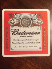 Budweiser King Of Beers 4.25 Square Cardboard...