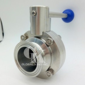 1.5/" Sanitary Stainless Steel 316L Butterfly Valve Tri-Clamp Silicone Sealing