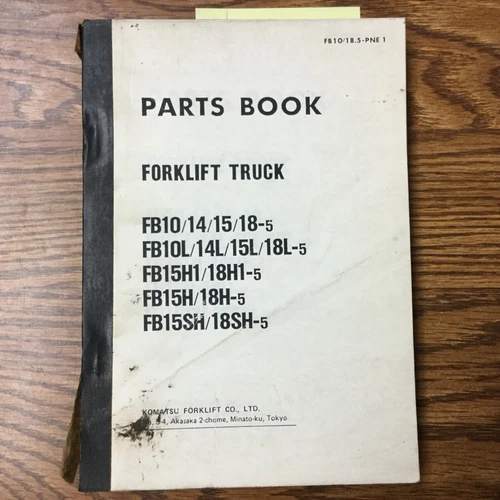 Komatsu FB10/14/15/18-5 PARTS MANUAL BOOK CATALOG LIST GUIDE LIFT TRUCK FORKLIFT
