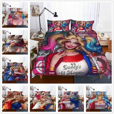 Suicide Squad Harley Quinn Duvet Cover Bedding Set Pillowcase Size