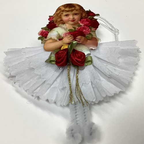 Papierpuppe Vintage Valentinstag Feder Baumschmuck Geschenkanhänger Artikel# 46 - Bild 3 von 6