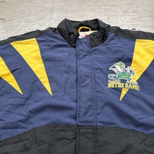 Vintage 90s Apex University Of Notre Dame Fighting Irish Full Zip Jacket Sz XL - Picture 11 of 23