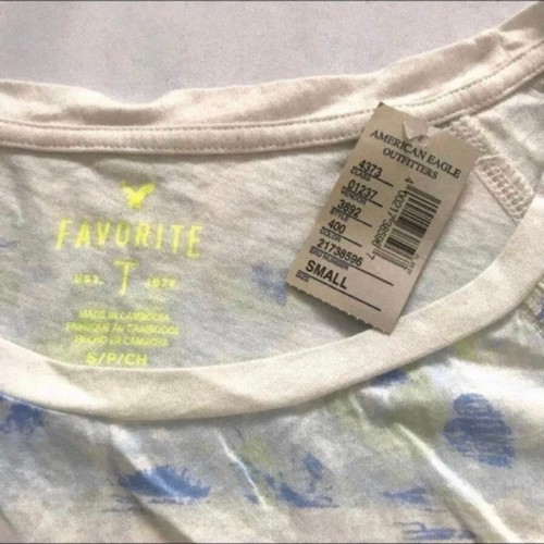 Neu mit Etikett American Eagle Favorite T L/S T-Shirt leicht AEO Small weiß NEU! - Bild 4 von 9