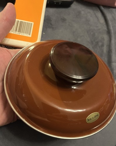 Vintage Sanko Ware SHOW PANS 1 Qt Saucepan Lid Porcelain Clad Steel New In Box - Picture 2 of 4
