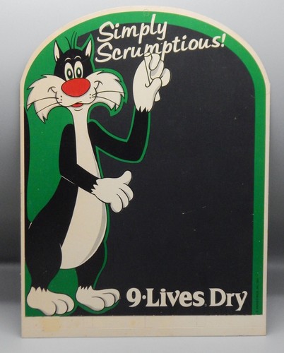 1981 Nine Lives SYLVESTER Looney Tunes ADVERTISING Store Display AD 9 lives RARE - Picture 1 of 14