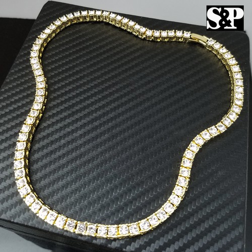 Hip Hop 2 DOUGHBOY Pendant & 1 ROW Lab Diamond 16" Tennis Choker Chain Combo Set - Picture 7 of 12