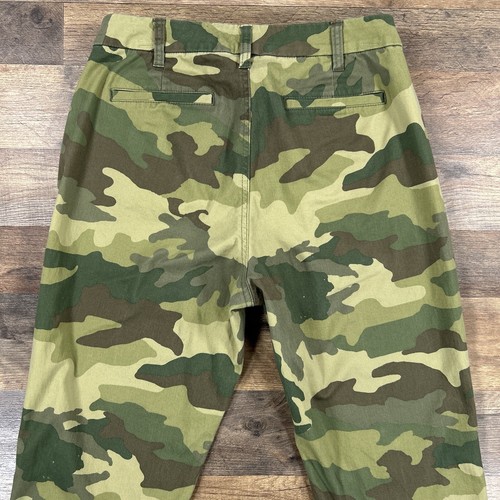 J Crew Pants Womens 8 Green Woodland Camo Regular Fit Straight Army Camouflage - Picture 4 of 13