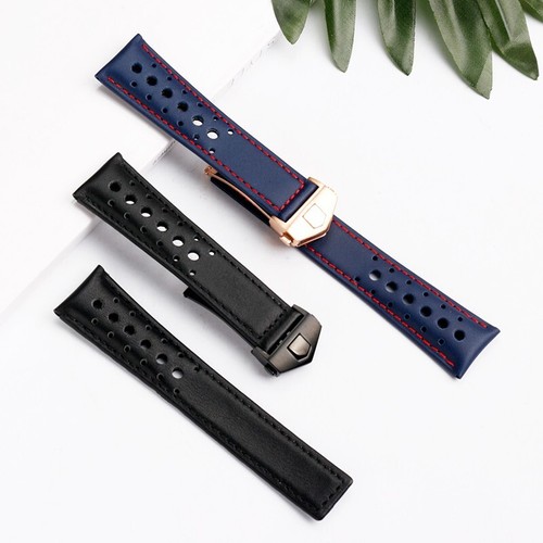 For Tag Heuer Monaco CBL2115 CAW211X CBL2181 Leather Watchband FoldingBuckle22mm - Picture 8 of 27