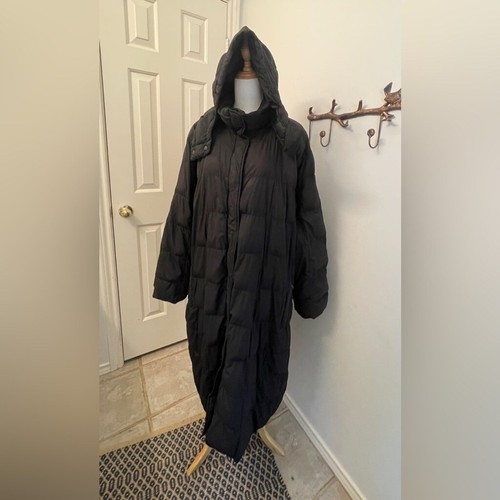 Lands End Puffer Chalet Maxi Goose-down Hooded Full Length Coat | Black | 2X - Picture 6 of 16