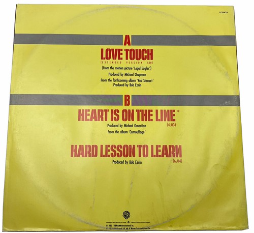 Rod Stewart Love Touch / Heart Is On The Vinyl Record 12” 45 RPM 0-20479 WB 1986 - Picture 4 of 24