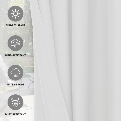 100% Waterproof Outdoor Curtains Windproof Weatherproof Porch Curtains Premiu... - Picture 5 of 7