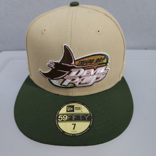 Cappello Berretto New Era Collezione Cooperstown Taglia 7 Tampa Bay Devil Rays Tan - Foto 3 di 18