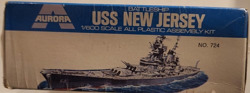 Vintage Aurora USS New Jersey Battleship 1/600 Scale Model #724 (New) - Picture 5 of 6