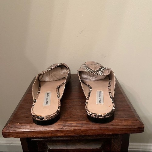 Saks Fifth Avenue Snake Print Leather Flat Loafers - Picture 6 of 8