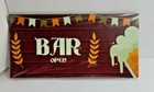 Bar Open Wood Sign 3.9" x 7.8" 