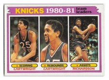1981-82 Topps #58 Bill Cartwright / Micheal Ray Richardson New York Knicks