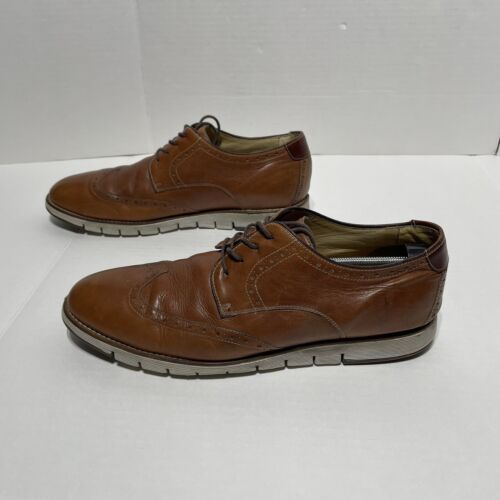 Johnston Murphy Martell Wingtip Dress Shoes Brown Sheepskin Leather Men’s 13 M - Picture 3 of 9