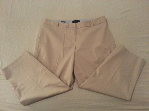 Womens Talbots Khaki Dress Pants 12 Cotton Slack Chino Trouser - Picture 2 of 5