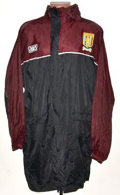 ASTON VILLA ENGLAND 1993 1995 TRAINING FOOTBALL RAIN BENCH JACKET ASICS SIZE XL