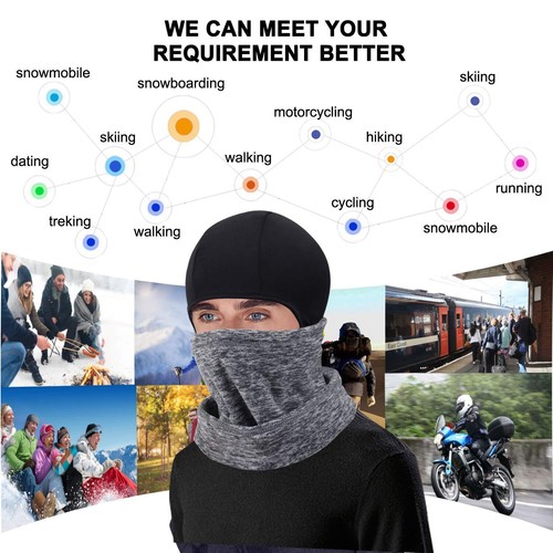 Headwear Balaclava Ski Face Mask Fleece Warm Neck Gaiter Helmet Liner Hood Hats - Picture 9 of 23