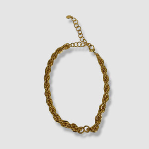 Authentic $150 Nest Women's 22k Gold Plated Rope Chain Necklace