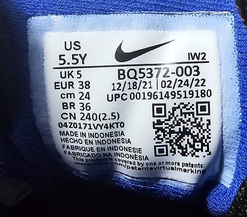 New Nike Manoa '17 Boots Black Game Royal BQ5372 003 Snow Shoe GS Boys Size 5.5Y - Picture 9 of 9