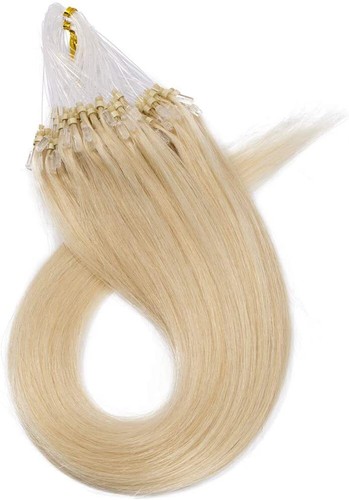 Micro Ring Loop Tip Remy Echthaar Extensions Russisches Glattes Haar 100-200er USA - Bild 39 von 74