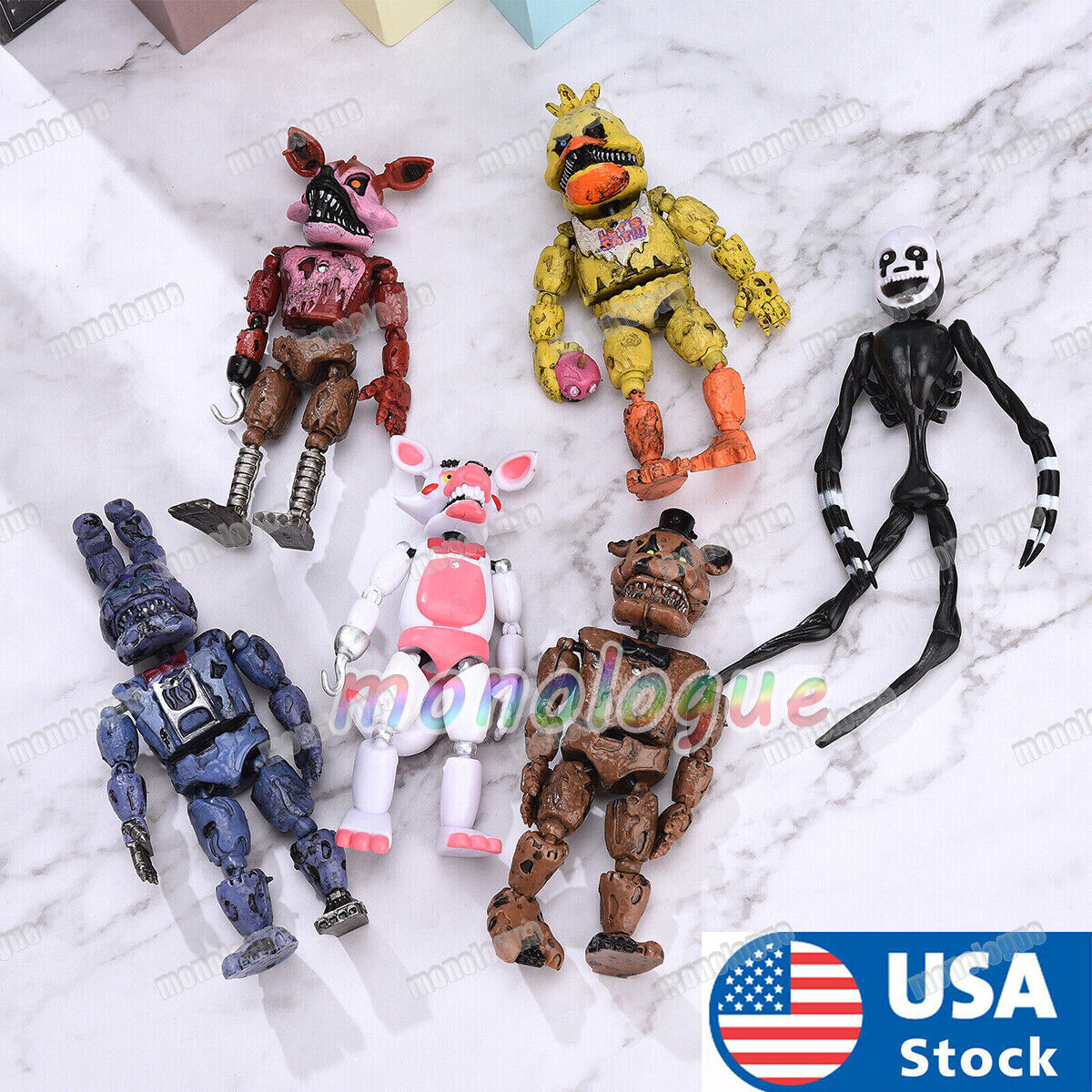 Michellecmm 6PCS A Set Fnaf Five nights at freddy's #39;s 10cm