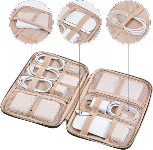 Travel Cord Organizer Case, Tech Electronic Bag, Essentials for Charger, Cable, - Picture 3 of 6
