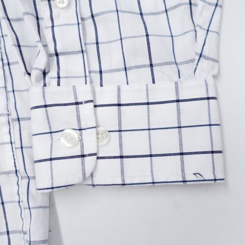 Arrow Dress Shirt Men's XLT 17.5-18 White Blue Check Pinpoint Oxford Long Sleeve - Picture 3 of 5