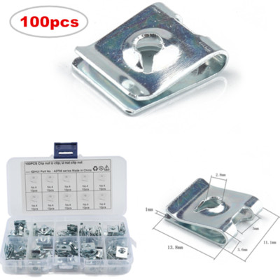 100PCS Fairing Bodywork Panel U Clips Motorcycle / U Nut Speed ...