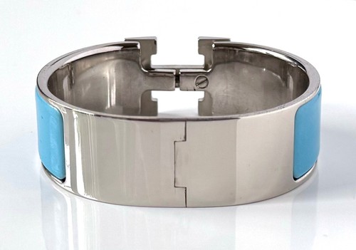 Hermès Armband blau Emaille palladiumiert Clic Clac H ; X576 - Bild 6 von 12