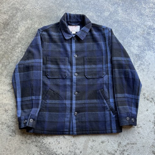 C.C. Filson Wool Jac Shirt Cruiser Jacket Mens Size Medium Blue Plaid - Picture 1 of 8