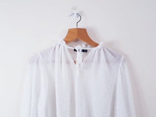 Boohoo See Through Long Sleeve Neck Top Size 12 - Picture 3 of 12