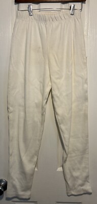 Vintage Macy s The Edge  Off White Rib Knit Womens Pull On Pants Size Large NWT