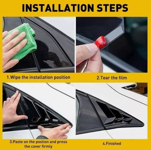 Paar Fensterschaufel Lamellenverkleidung Kohlefaser-Stil passend für Honda Civic Hatchback - Bild 5 von 12