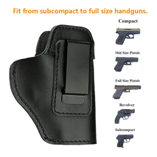 IWB Leather Gun Holster for Glock 17 19/42/43X Ruger LCP/LC9S Taurus G2/G2C/G3C - Picture 7 of 8